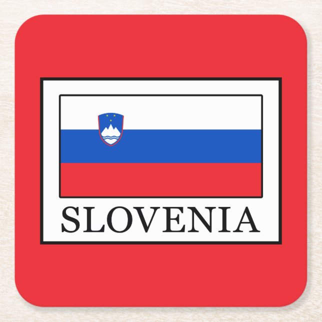 Slovenia Square Paper Coaster (Front)