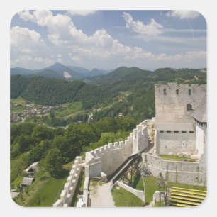 SLOVENIA, STAJERSKA Styria), Celje: Town View Square Sticker