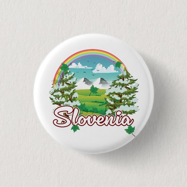 Slovenia Travel logo 1 Inch Round Button (Front)