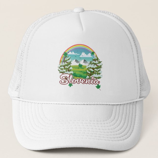 Slovenia Travel logo Trucker Hat (Front)
