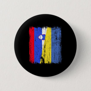 Slovenia Ukraine Half Flag Slovenian Ukrainian Her 2 Inch Round Button