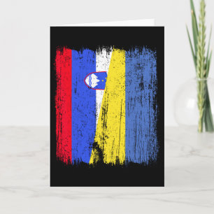 Slovenia Ukraine Half Flag Slovenian Ukrainian Her Card