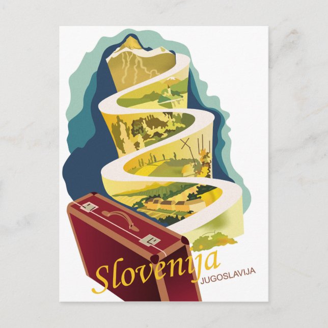 Slovenia, Yugoslavia, vintage travel Postcard (Front)