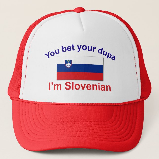 Slovenian Dupa (Flag) Trucker Hat (Front)