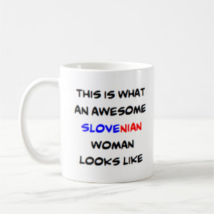 slovenian woman, awesome coffee mug