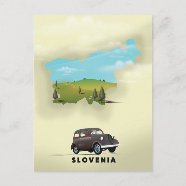 Slovénie Carte illustrée affiche de voyage (Devant)