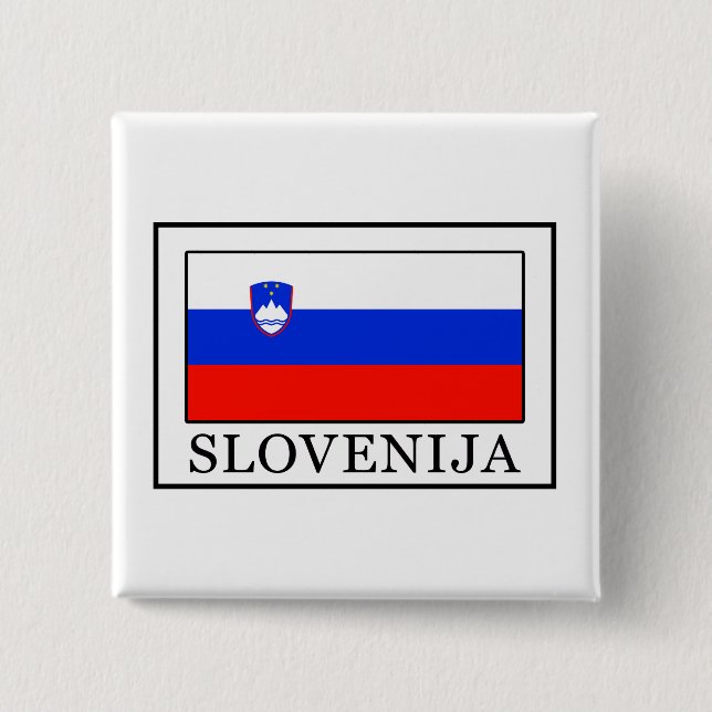Slovenija 2 Inch Square Button (Front)