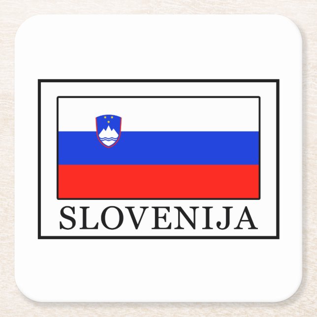 Slovenija Square Paper Coaster (Front)