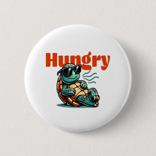 Slow and Hungry – Cool Turtle 2 Inch Round Button