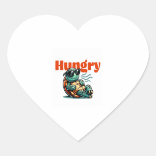 Slow and Hungry – Cool Turtle Heart Sticker