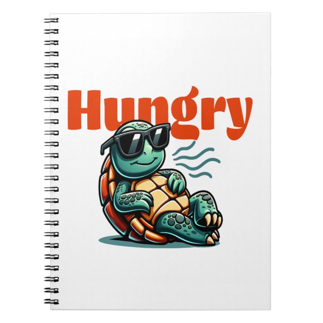 Slow and Hungry – Cool Turtle Notebook (Front)