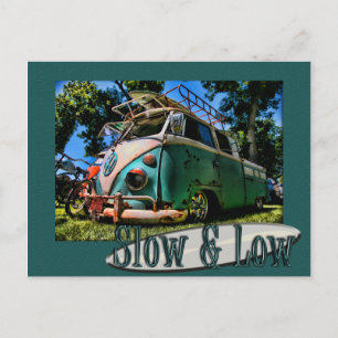 slow and low air cooled veedub postcard