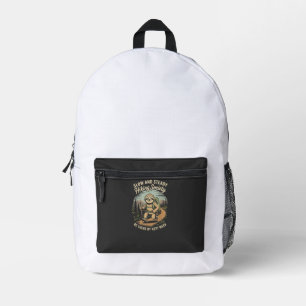 Slow and Steady Hiking Society Funny Sloth Hike Lo Printed Backpack