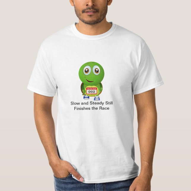 Slow and Steady Running Turtle T-Shirt (Front)