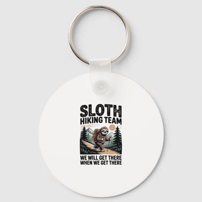 Slow and Steady Sloth Hiking Team Keychain (Front)