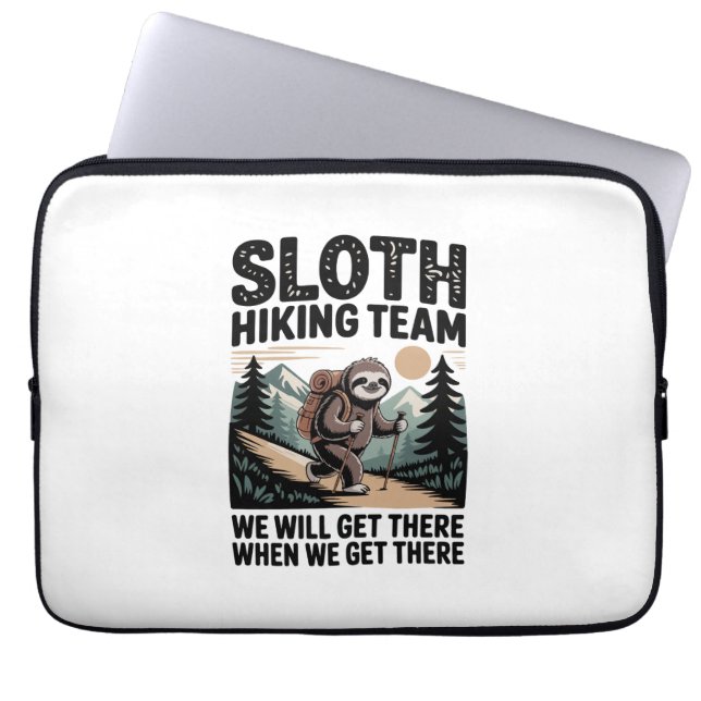 Slow and Steady Sloth Hiking Team Laptop Sleeve (Front)