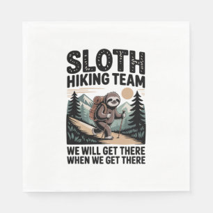 Slow and Steady Sloth Hiking Team Napkin