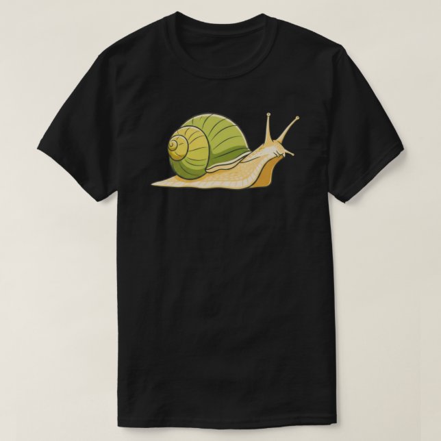 Slow and Steady Snail Illustration-Calm Low Energy T-Shirt (Design Front)