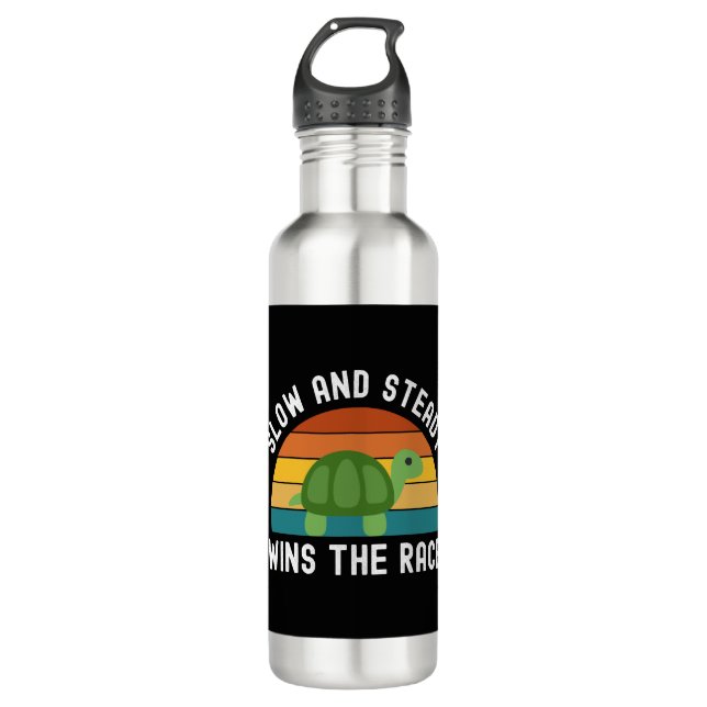 Slow And Steady Turtles Saying 710 Ml Water Bottle (Front)