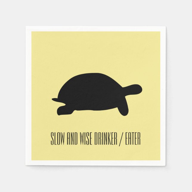 Slow and Wise Drinker Eater Tortoise Paper Napkin (Front)