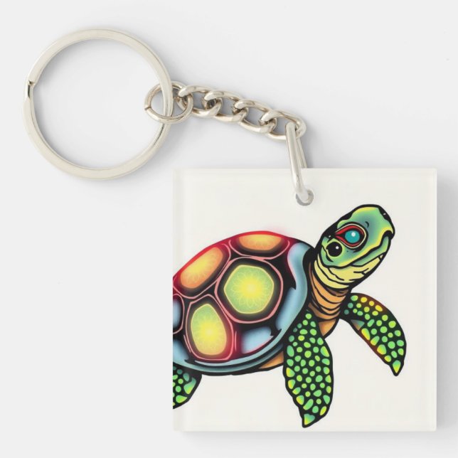 Slow But Legendary Turtle Keychain (Front)