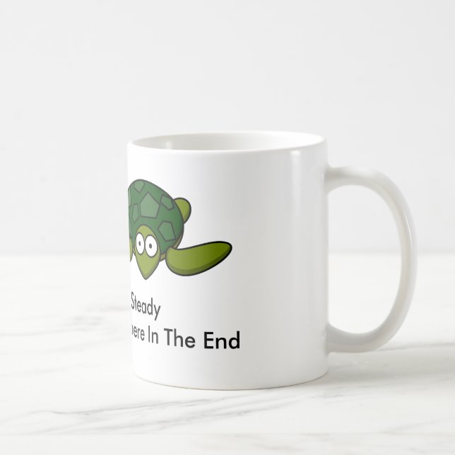 Slow But Steady Turtle White Mug (Right)