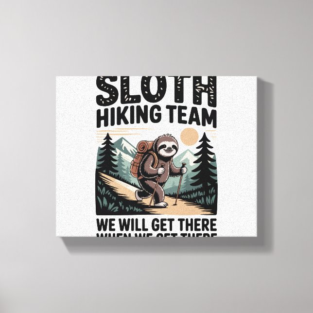 Slow Days Sunny Vibes Sloth Hammock Trop Canvas Print (Front)