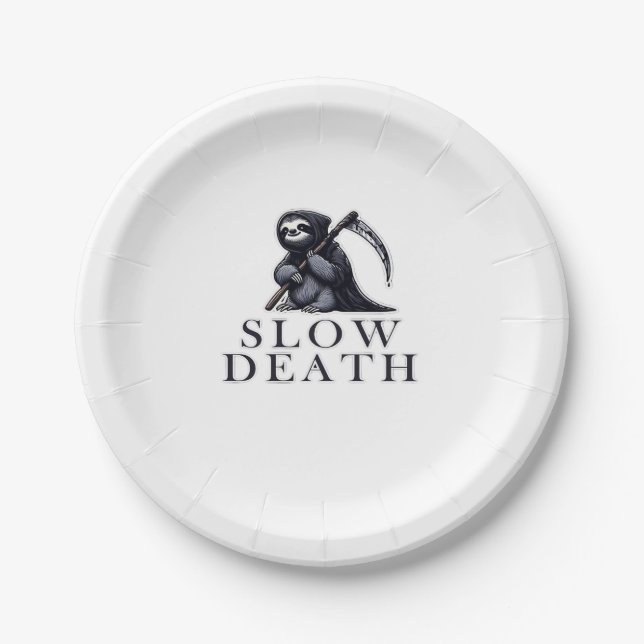 Slow Death Essential T-Shirt Paper Plate (Front)