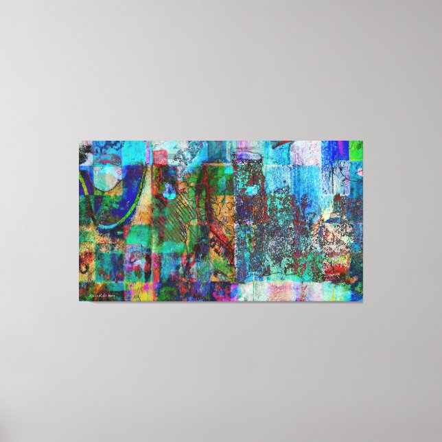 Slow Decay  LARGE- Abstract Street Art Triptych Canvas Print (Front)