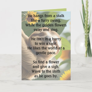 Slow Down and Enjoy Life Sloth Card