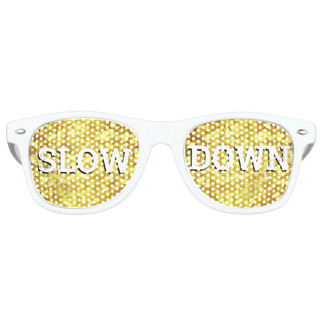 SLOW DOWN retro Shades / Fun Party Sunglasses (Front)