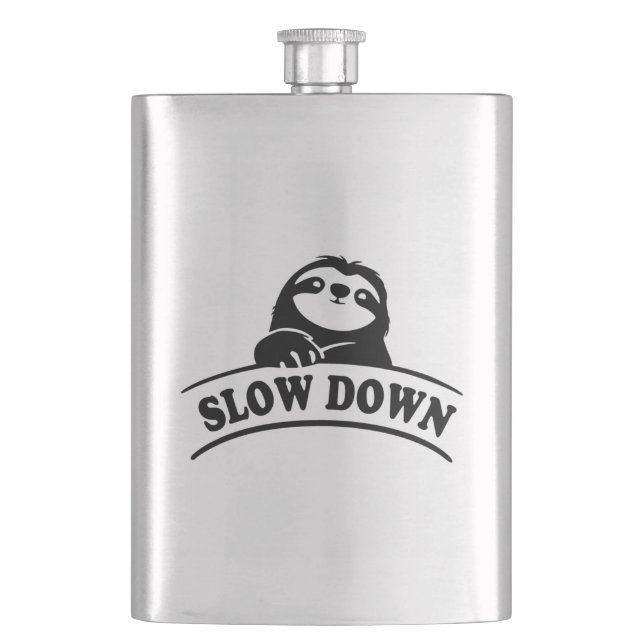 SLOW DOWN SLOTH HIP FLASK (Front)