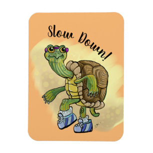 Slow Down, Turtle Fast Cute Running Terrapin Magnet