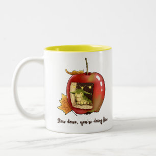 Slow down you're doing fine Cottagecore Goblincore Two-Tone Coffee Mug