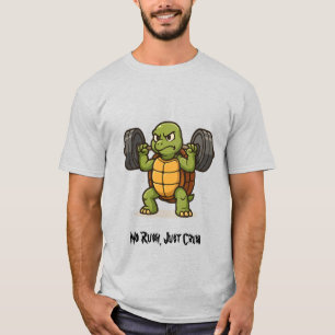 Slow Gains Are Still Gains" Funny Gym Turtle T-Shi T-Shirt