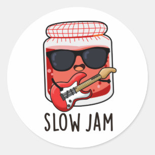 Slow Jam Funny Food Pun  Classic Round Sticker