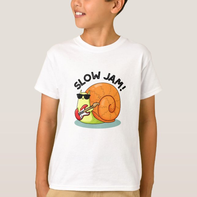 Slow Jam Funny Music Snail Pun  T-Shirt (Front)