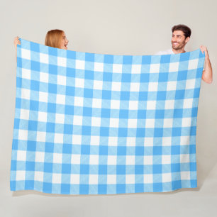 Slow-Living Summer Sky Check Fleece Blanket