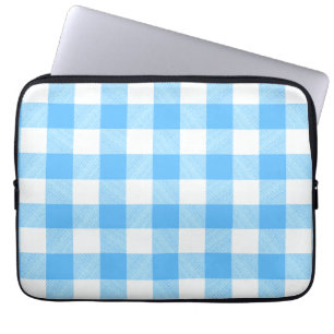 Slow-Living Summer Sky Check Laptop Sleeve