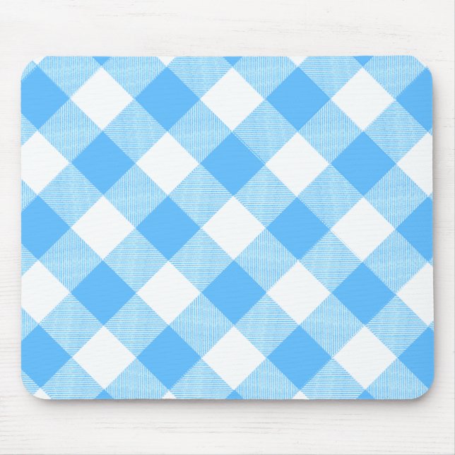 Slow-Living Summer Sky Check Mouse Pad (Front)