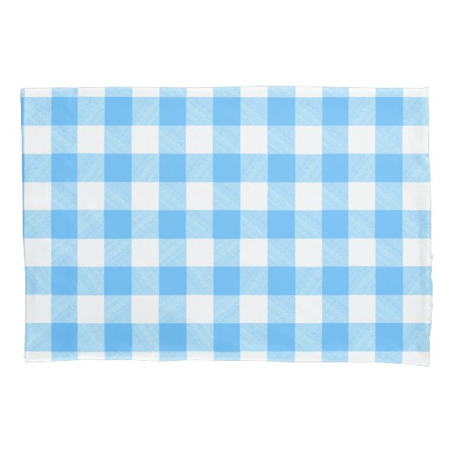 Slow-Living Summer Sky Check Pillowcase (Front-Left)