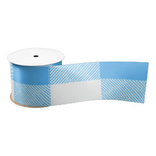 Slow-Living Summer Sky Check Satin Ribbon