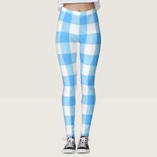 Slow-Living Summer Sky Plaid Leggings