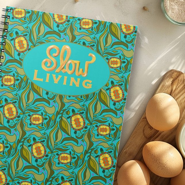 Slow Living Turtles Illustrated Pattern  Notebook (Creator Uploaded)