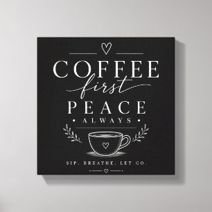 Slow Mornings Club Cozy Aesthetic Coffee Design Canvas Print