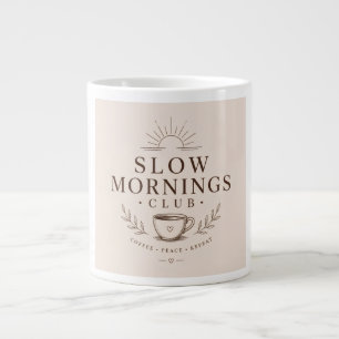 Slow Mornings Club Cozy Aesthetic Coffee Design Large Coffee Mug