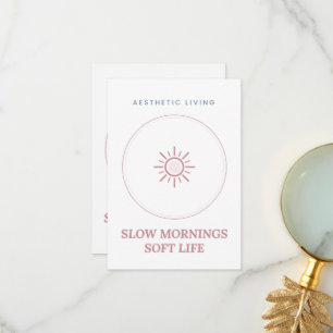 Slow Mornings Soft Life Aesthetic Tote Bag Thank You Card