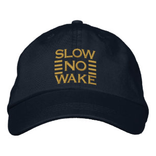 Slow No Wake CAPTAIN Stripes Embroidered Hat