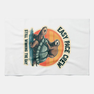 Slow Pace Squad Vintage Animal Runner Shirt 2 Kitchen Towel