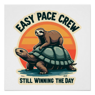 Slow Pace Squad Vintage Animal Runner Shirt 2 Poster